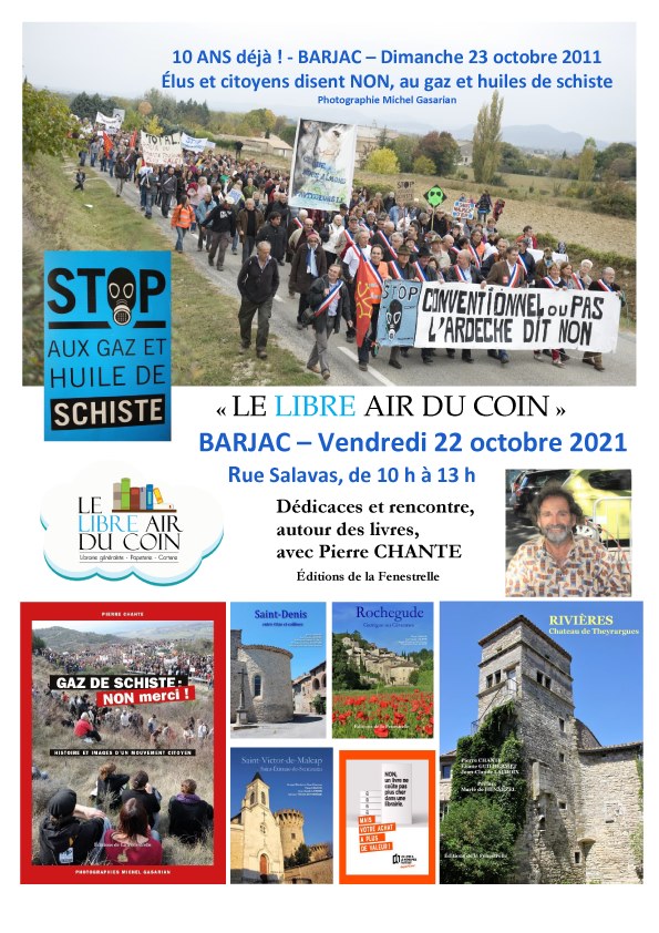 Pierre Chante -Rencontre et séance de signatures au Libre Air du Coin / Barjac